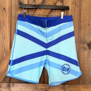 Chula Wear Men’s Physique / Bodybuilding /Board Shorts Size 30 Shades of Blue